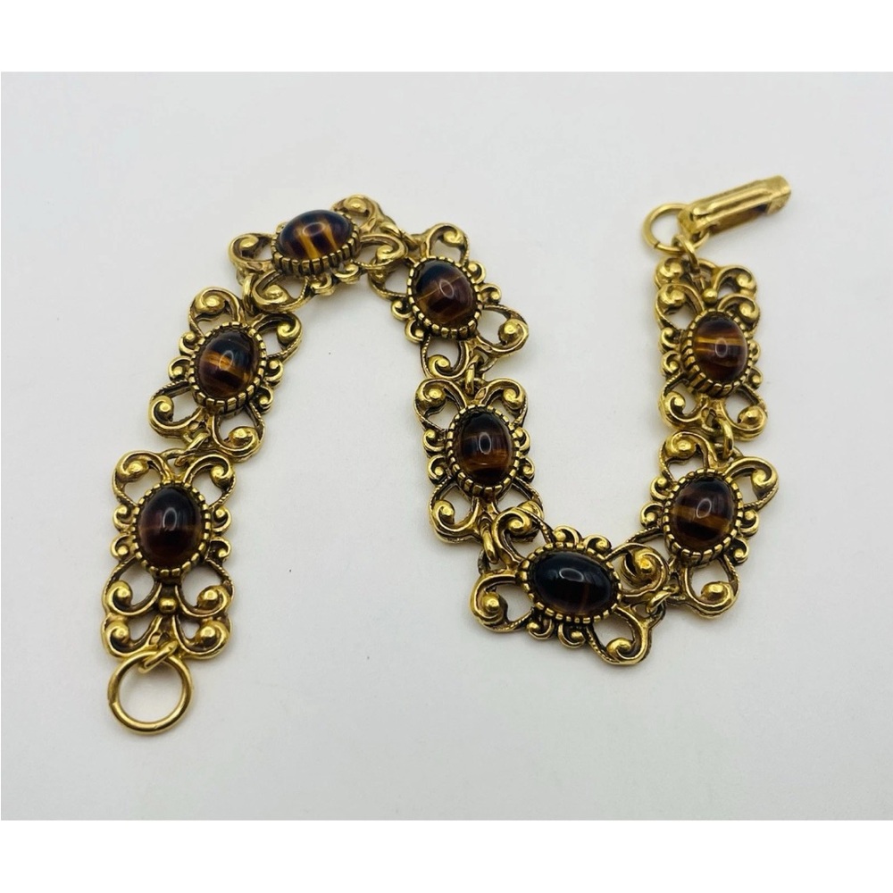 Elegant Gold and Brown Bracelet - Picture 2 of 7